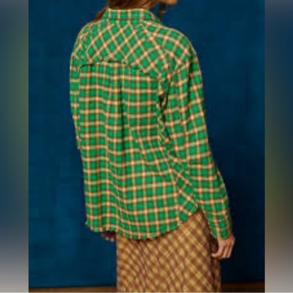 BDG Tops - Urban Outfitters BDG Brixton Flannel Button
Down in Green Multi Size XS Grunge